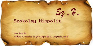 Szokolay Hippolit névjegykártya